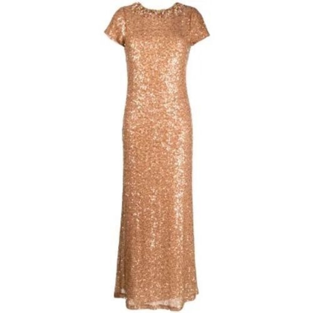 Sachin & Babi NWT Shiloh Embellished Neckline Gown in Honey Size 6 MSRP $1095